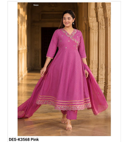 Design K3568 Keeya Dobby Readymade Cotton Pant Suits Manufacturer