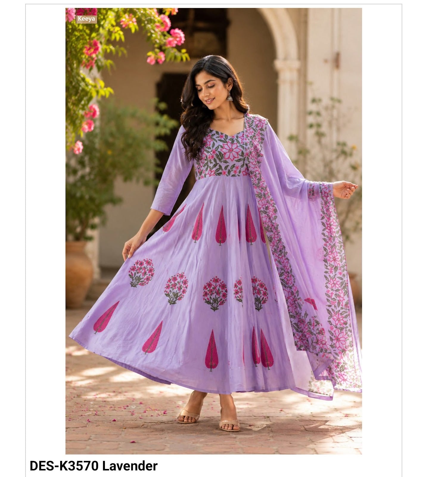 Design K3570 Keeya Cotton Readymade Anarkali Suits Wholesaler Gujarat