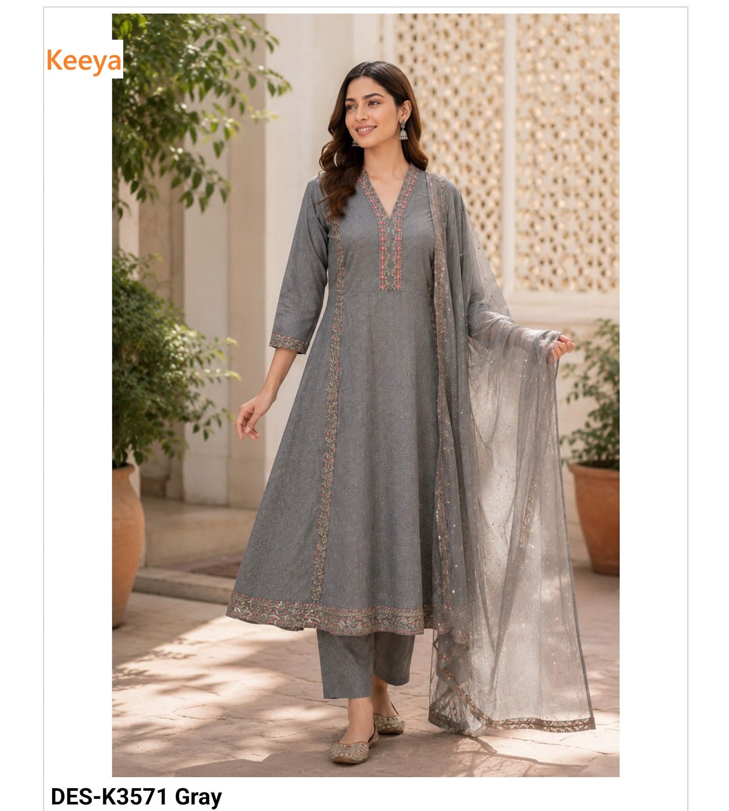 Design K3571 Keeya Cotton Readymade Anarkali Suits Exporter Gujarat