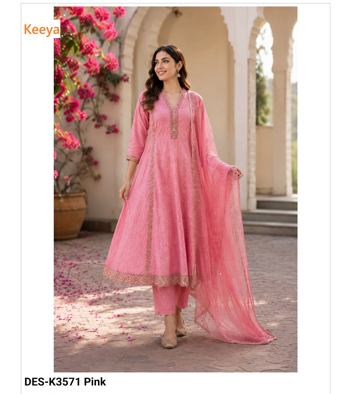 Design K3571 Keeya Cotton Readymade Anarkali Suits Exporter Gujarat