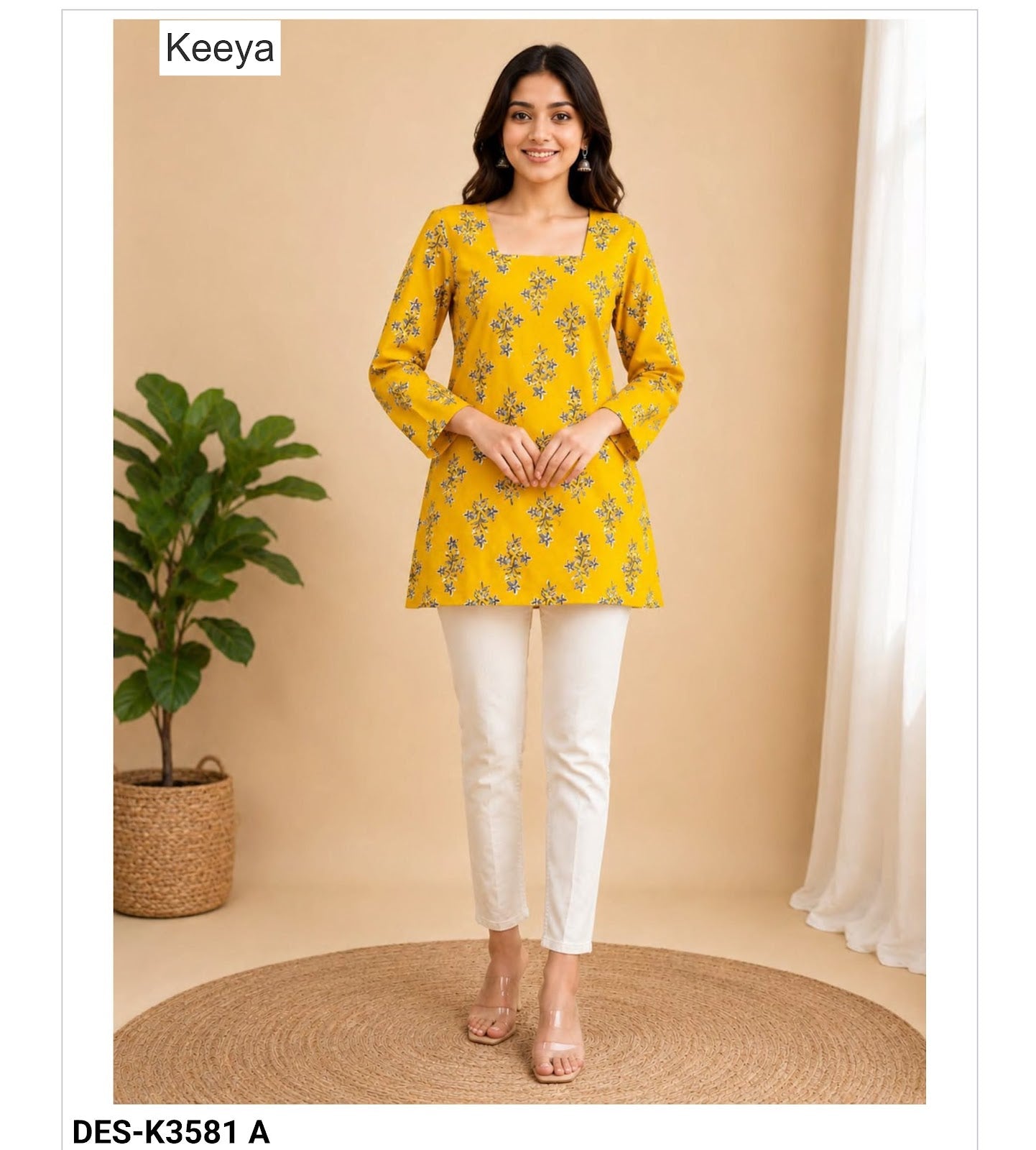 Design K3581 Keeya Cotton Short Kurtis Wholesaler Ahmedabad