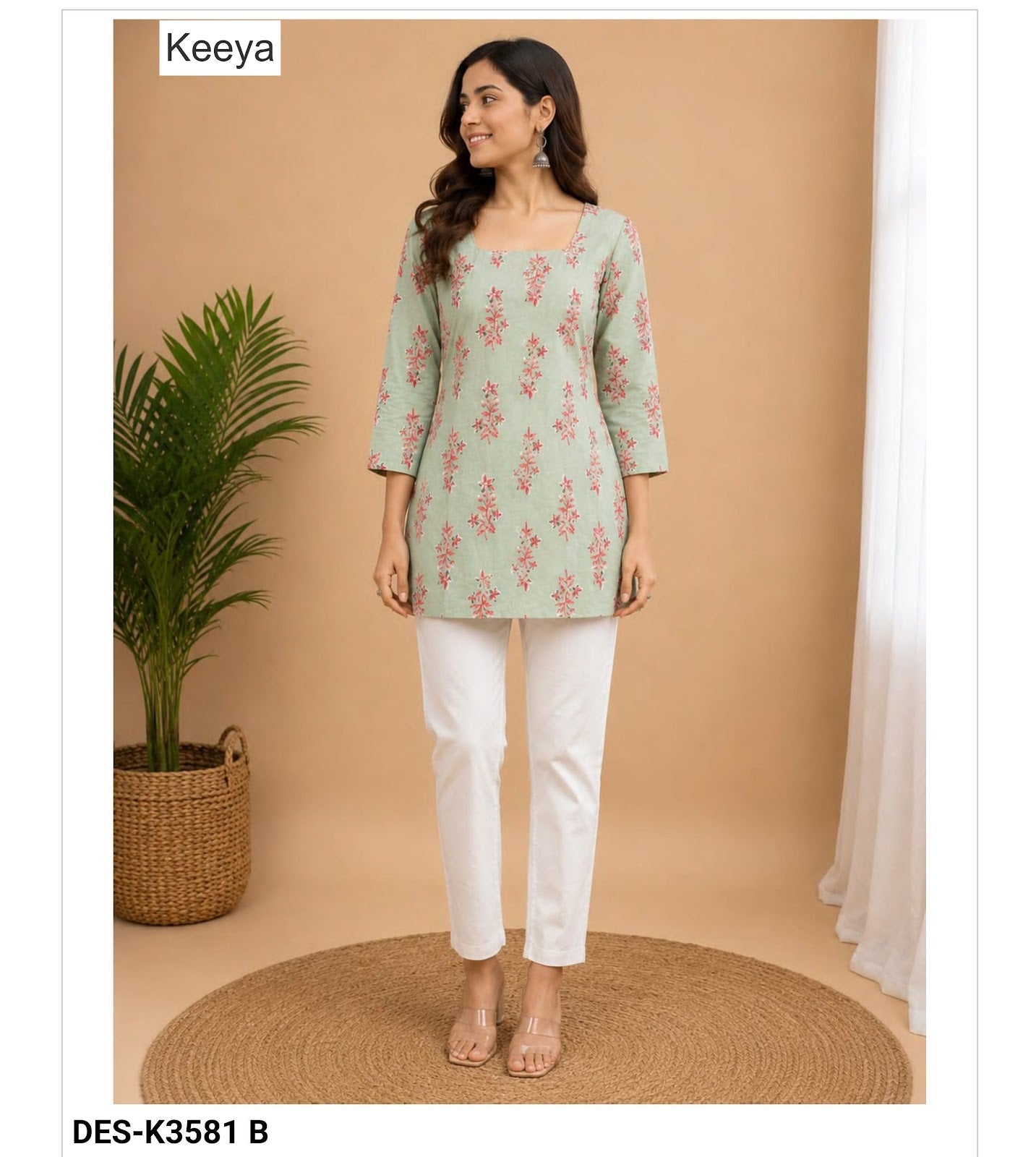 Design K3581 Keeya Cotton Short Kurtis Wholesaler Ahmedabad