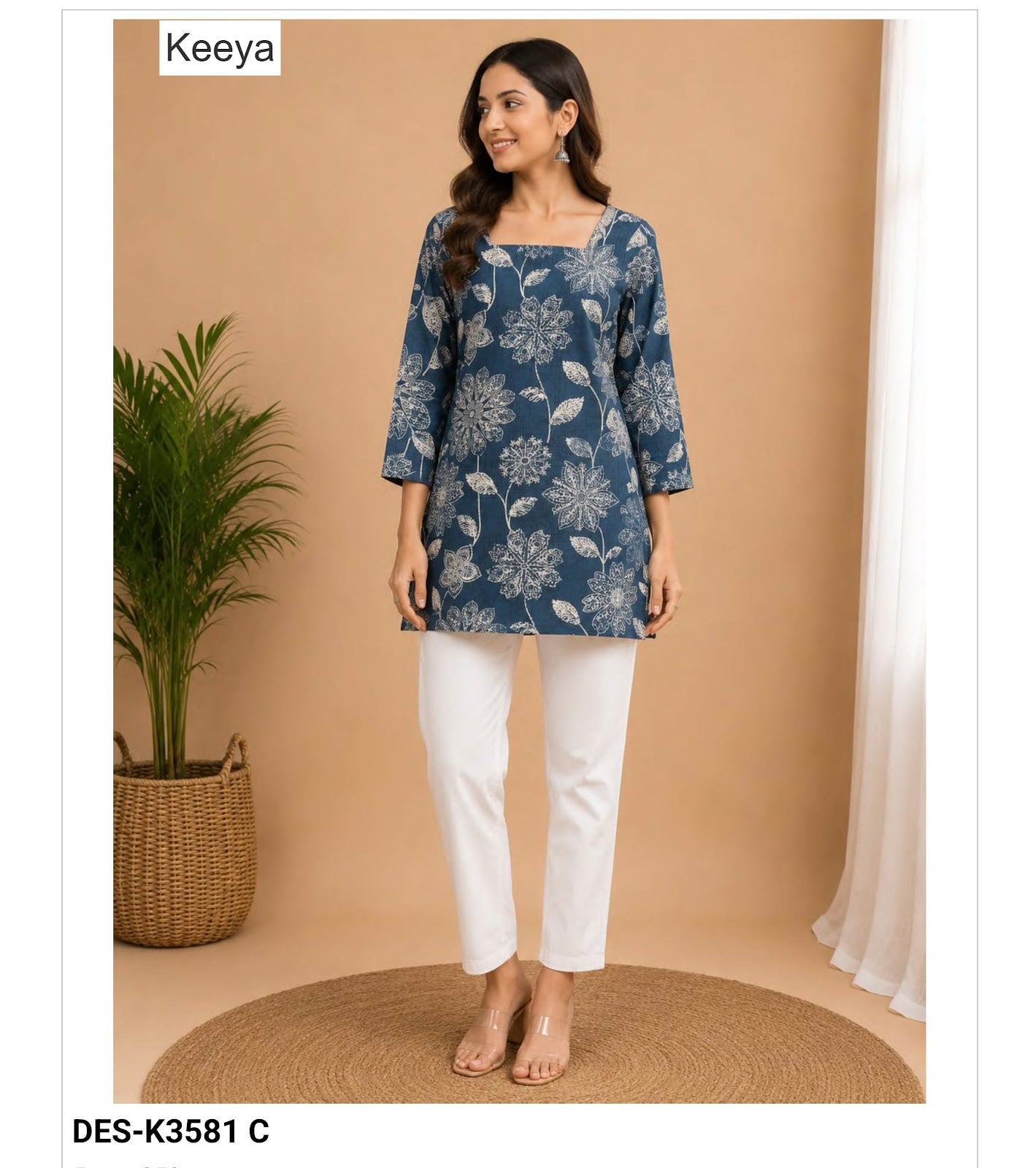 Design K3581 Keeya Cotton Short Kurtis Wholesaler Ahmedabad
