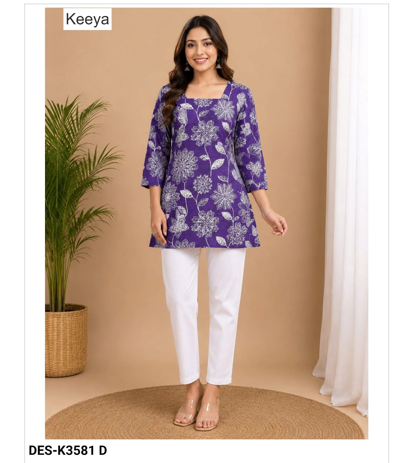 Design K3581 Keeya Cotton Short Kurtis Wholesaler Ahmedabad