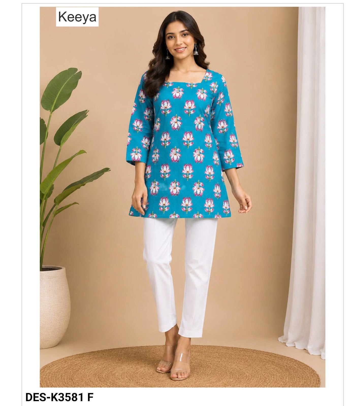 Design K3581 Keeya Cotton Short Kurtis Wholesaler Ahmedabad