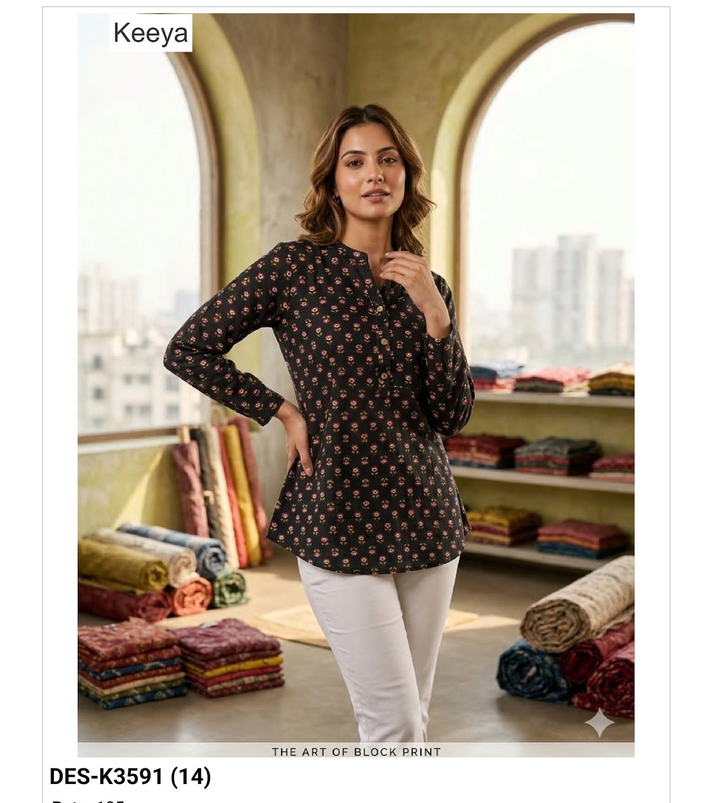 Design K3591 Keeya Cotton Short Kurtis Manufacturer India
