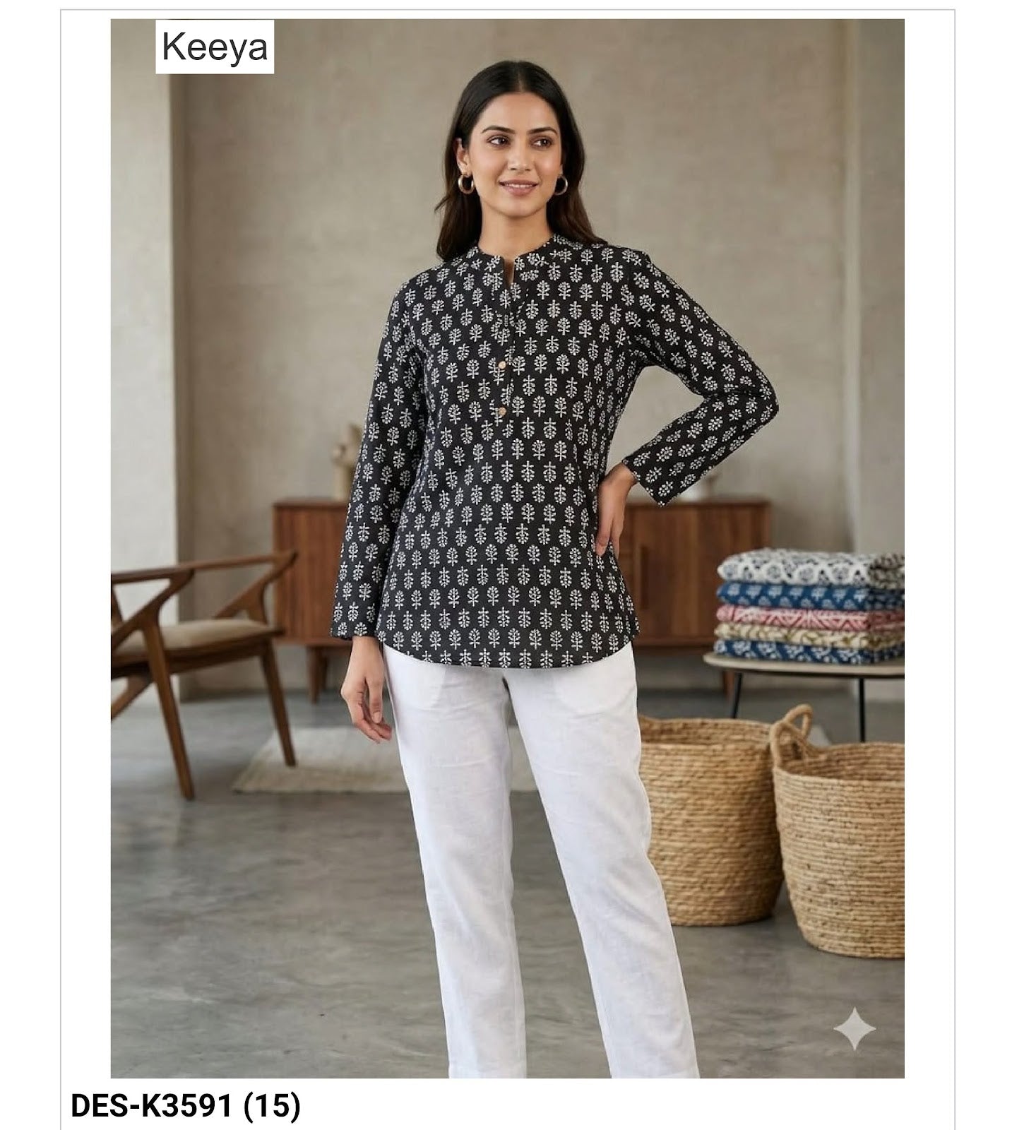 Design K3591 Keeya Cotton Short Kurtis Manufacturer India
