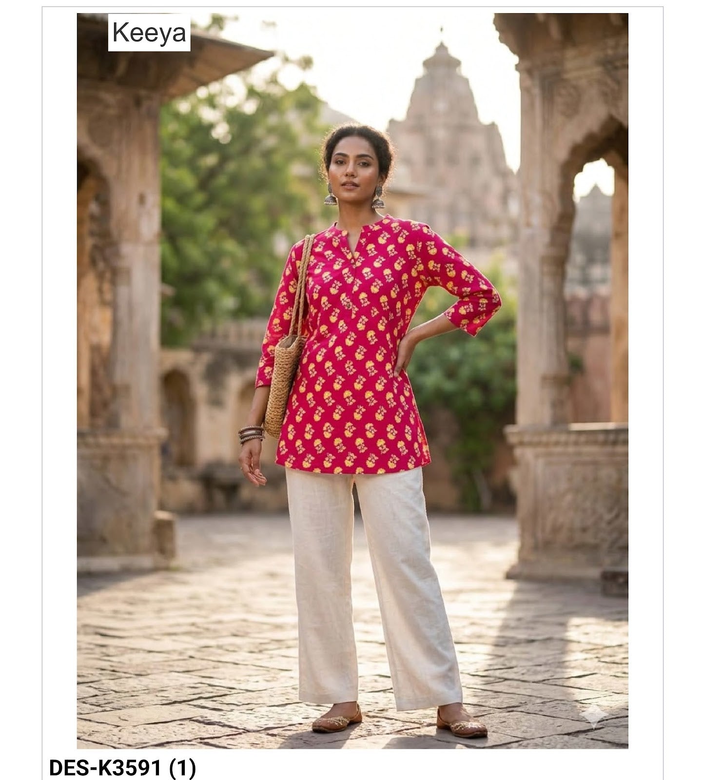 Design K3591 Keeya Cotton Short Kurtis Manufacturer India