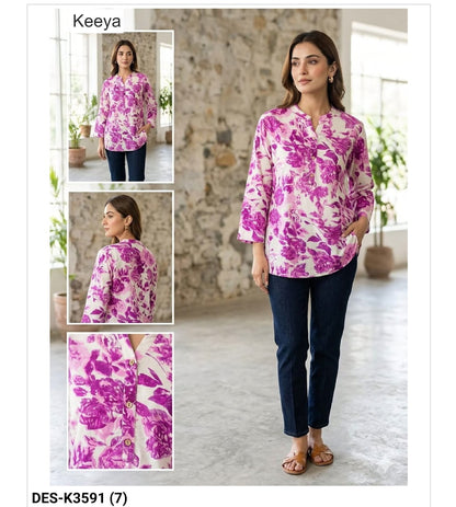 Design K3591 Keeya Cotton Short Kurtis Manufacturer India
