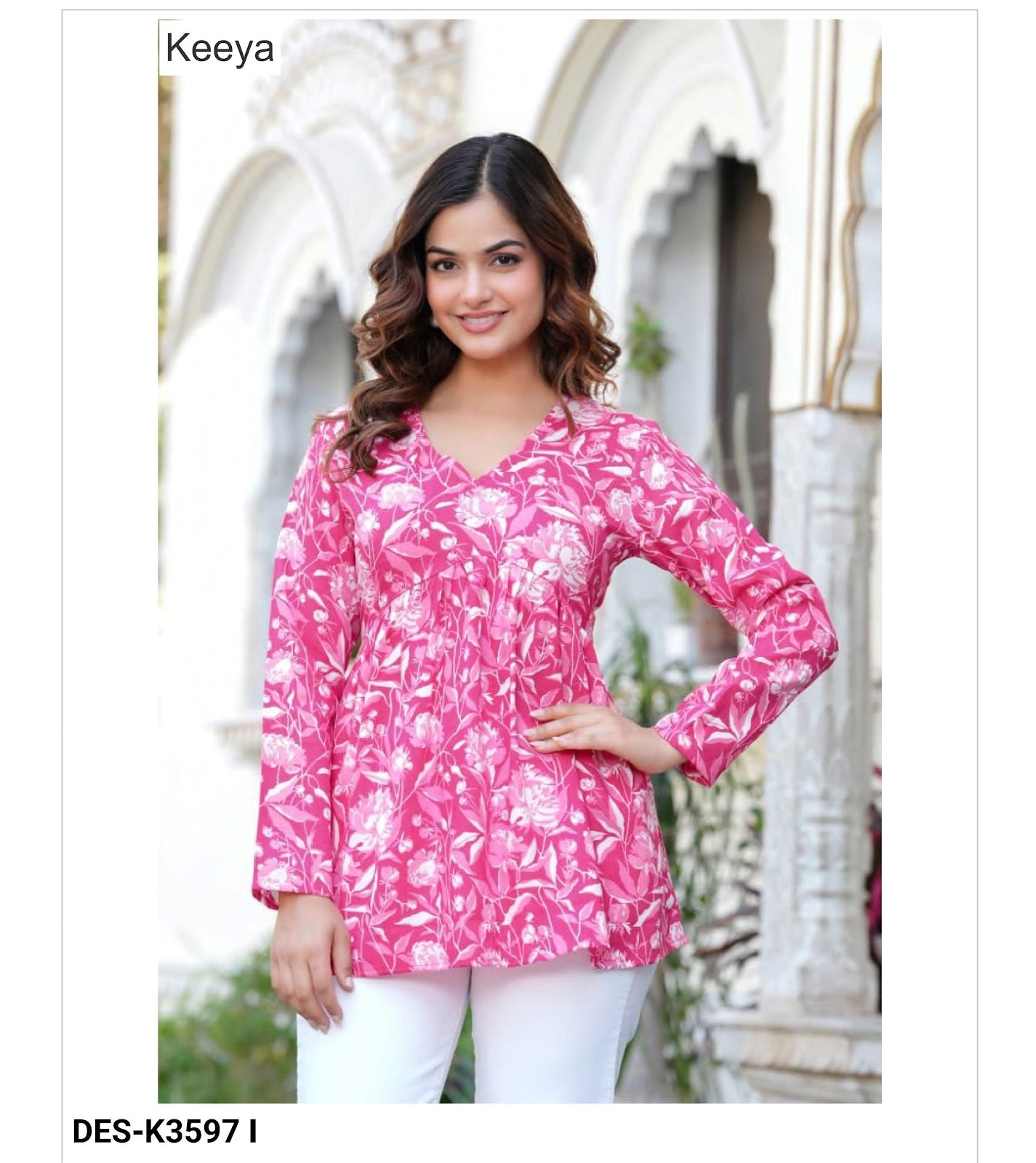 Design K3597 Flair Keeya Cotton Fancy Tops Wholesale Price