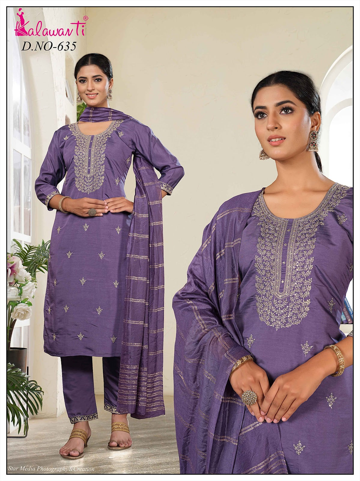 Design Neck Work Kalawavti Roman Silk Readymade Pant Style Suits Manufacturer Ahmedabad