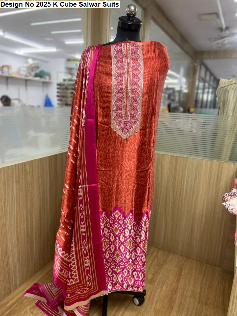 Design No 2025 K Cube Gaji Silk Salwar Suits Wholesaler India
