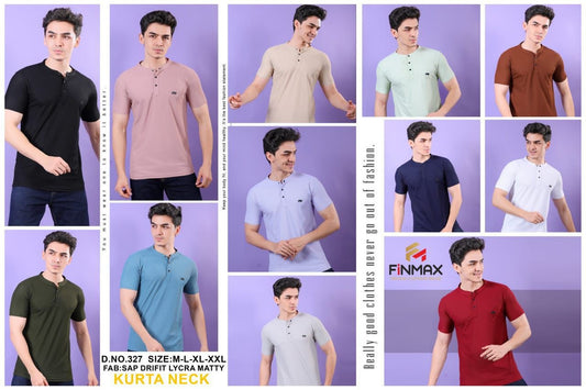 Design No 327 Finmax Lycra Mens Tshirts Exporter Ahmedabad