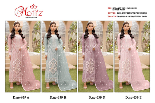 Design No 639 Abde Motifz Organza Pakistani Salwar Suits Exporter Gujarat