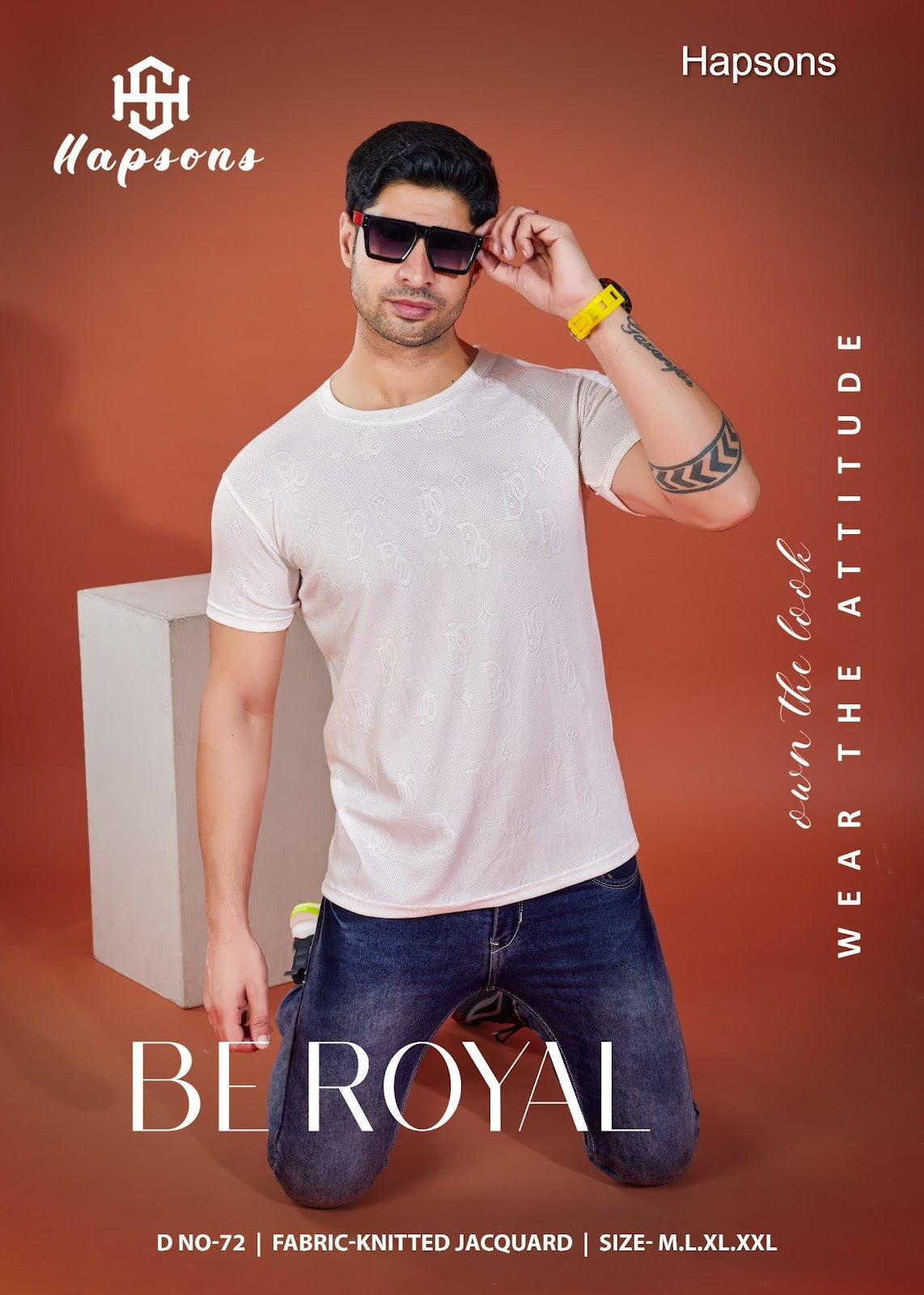 Design No 72 Hapsons Lycra Mens Tshirts Manufacturer Gujarat