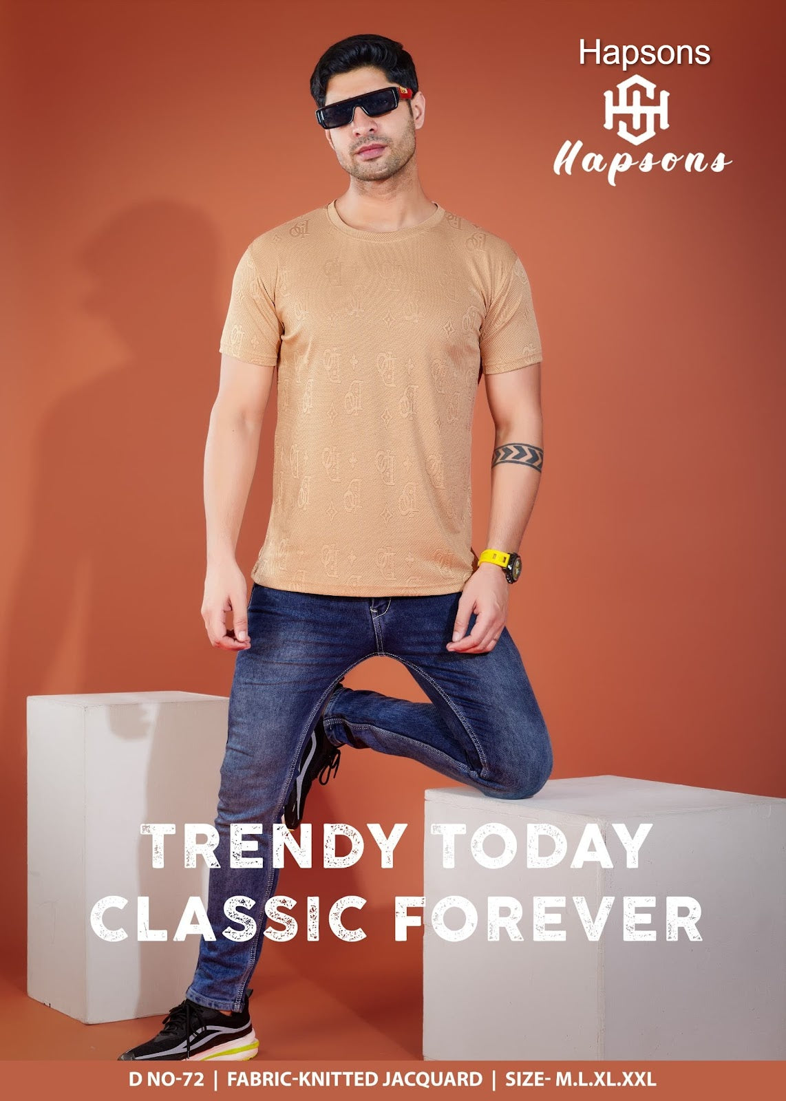 Design No 72 Hapsons Lycra Mens Tshirts Manufacturer Gujarat