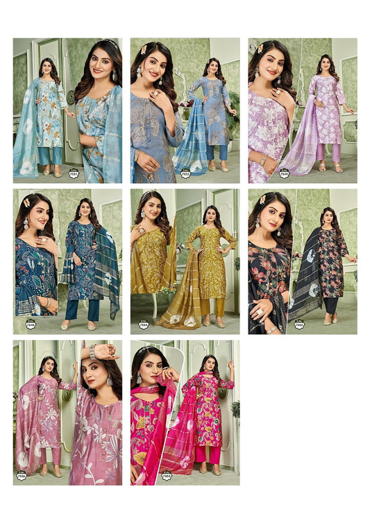 Design No 7548-7554 Vmt Vatican Readymade Pant Style Suits Wholesaler