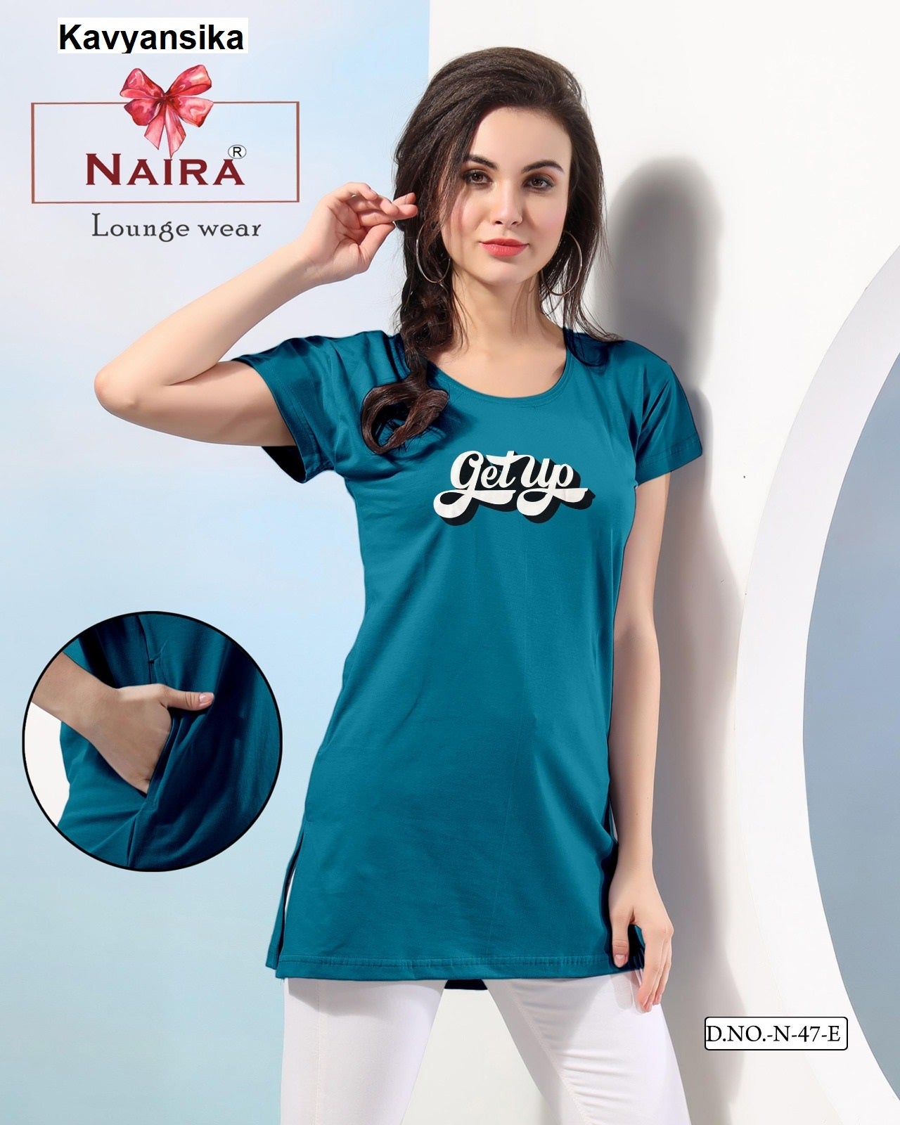 Design No N 47 Kavyansika Hosiery Women Long Tshirt Supplier