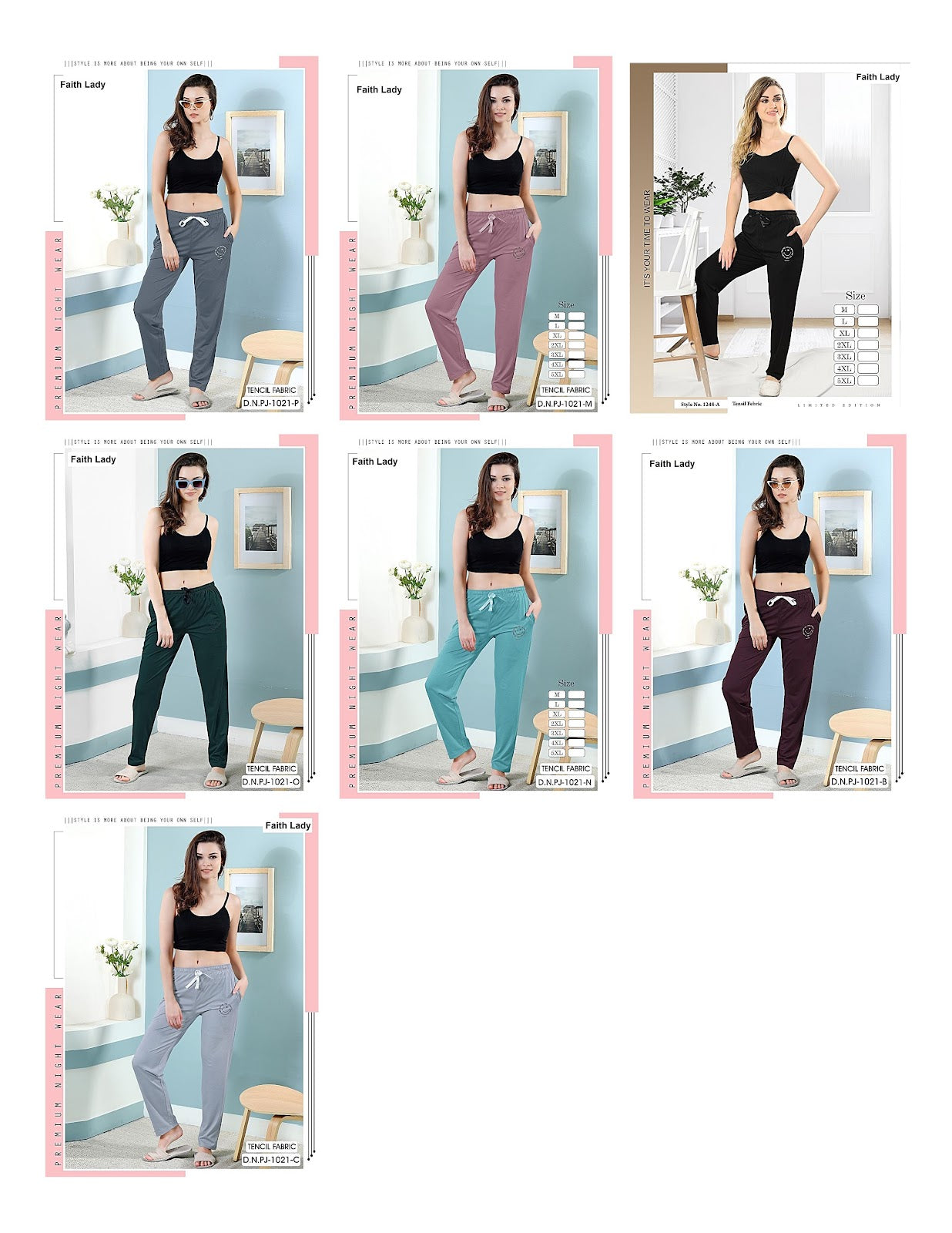 Design Pj 1021 Faith Lady Tencil Women Night Lower Wholesaler Ahmedabad