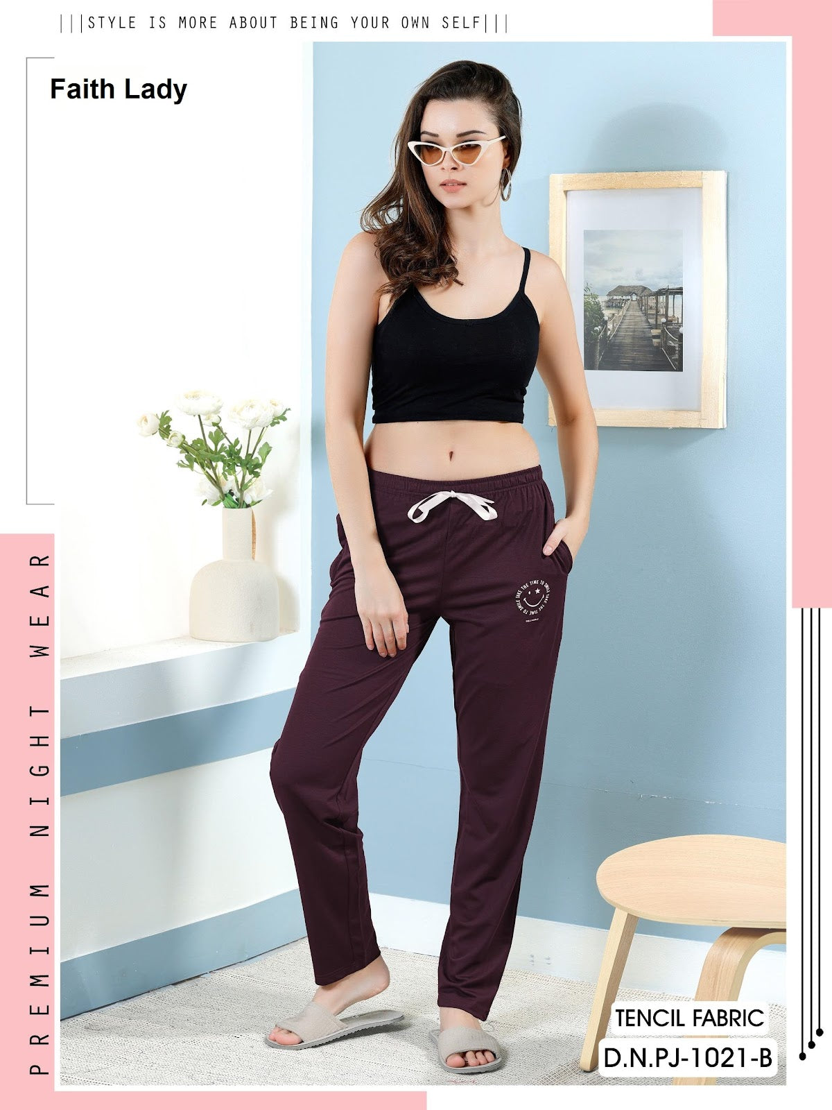 Design Pj 1021 Faith Lady Tencil Women Night Lower Wholesaler Ahmedabad