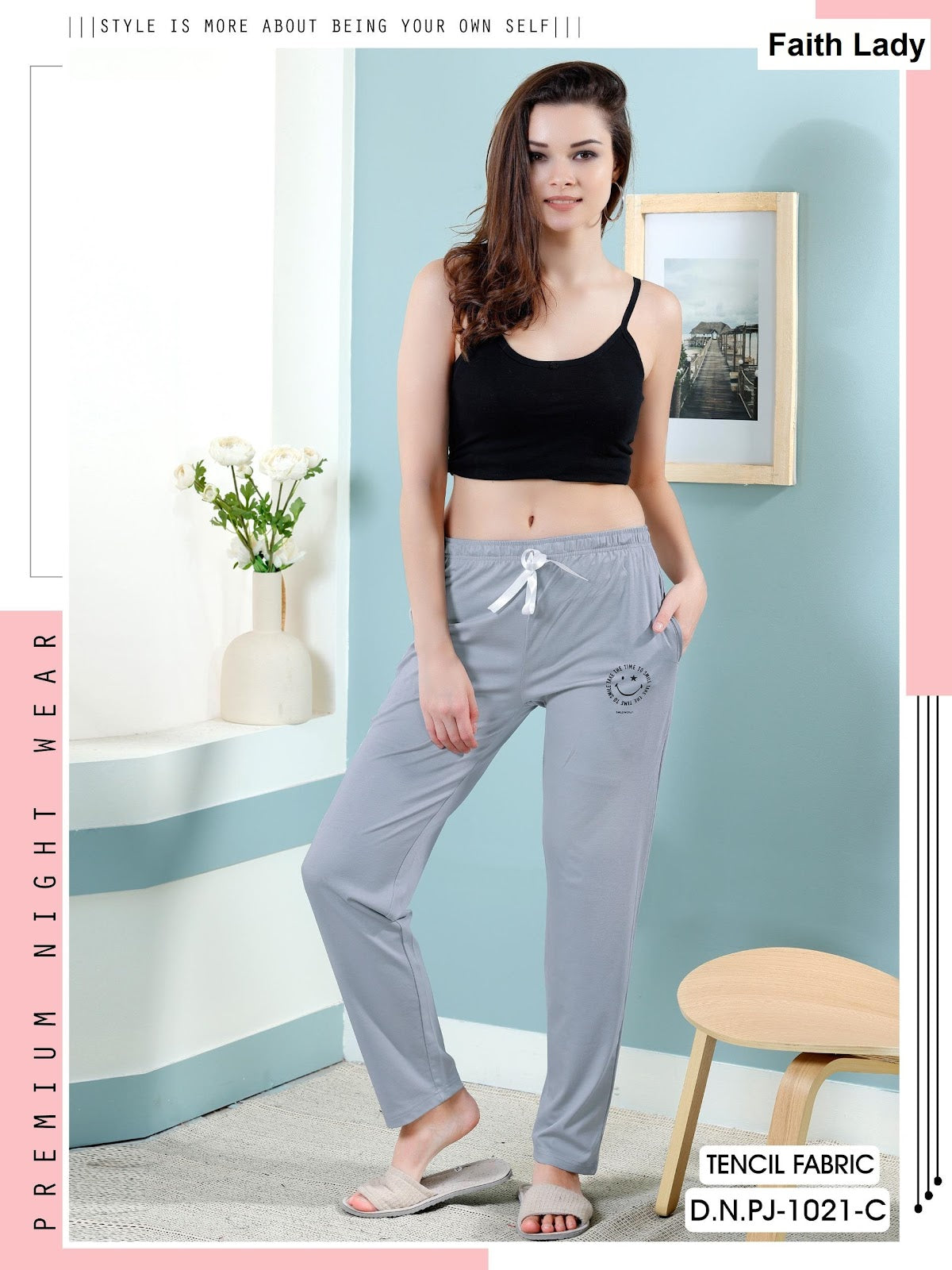 Design Pj 1021 Faith Lady Tencil Women Night Lower Wholesaler Ahmedabad