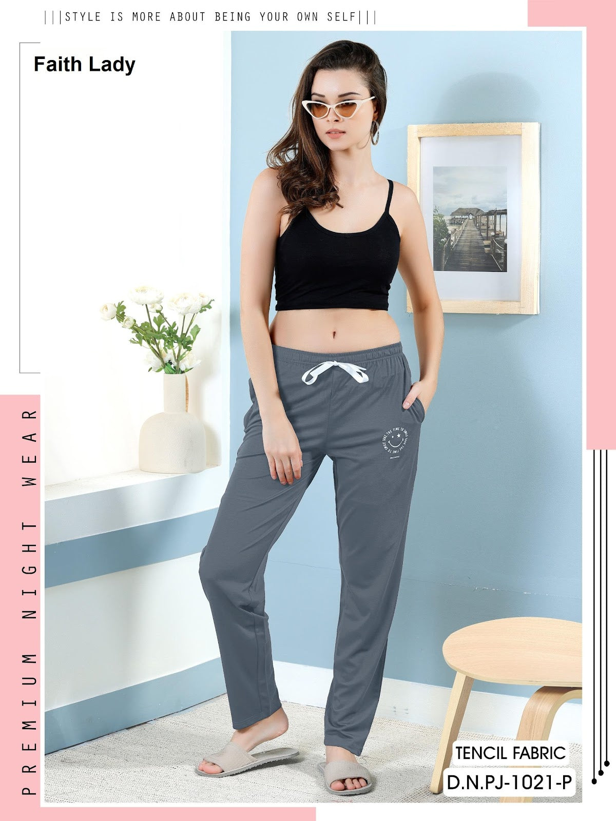 Design Pj 1021 Faith Lady Tencil Women Night Lower Wholesaler Ahmedabad