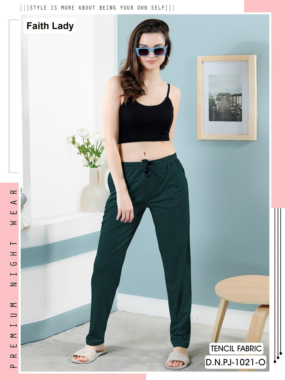 Design Pj 1021 Faith Lady Tencil Women Night Lower Wholesaler Ahmedabad