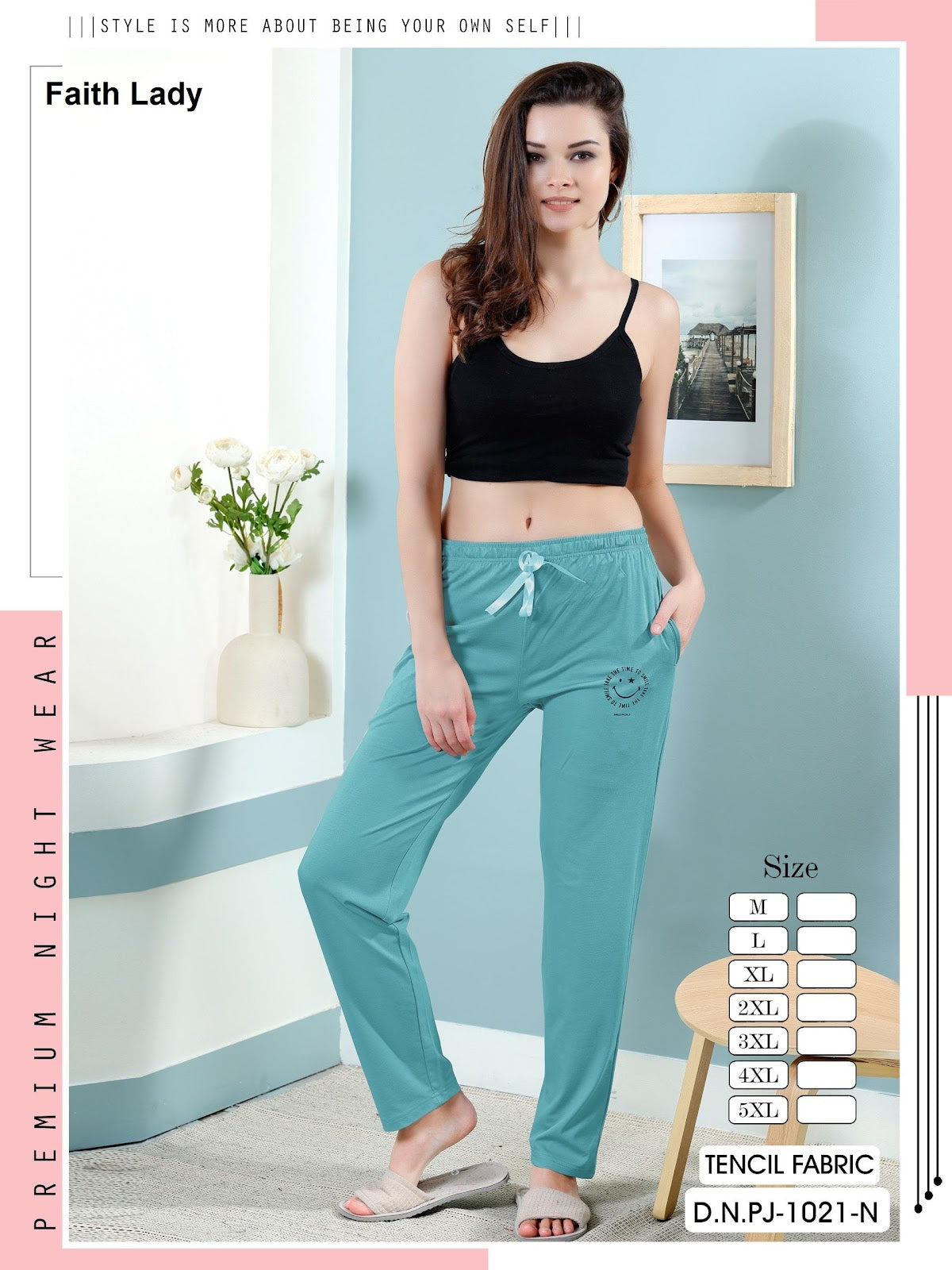 Design Pj 1021 Faith Lady Tencil Women Night Lower Wholesaler Ahmedabad