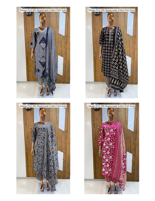Design Print Mfs Readymade Cotton Pant Suits Manufacturer
