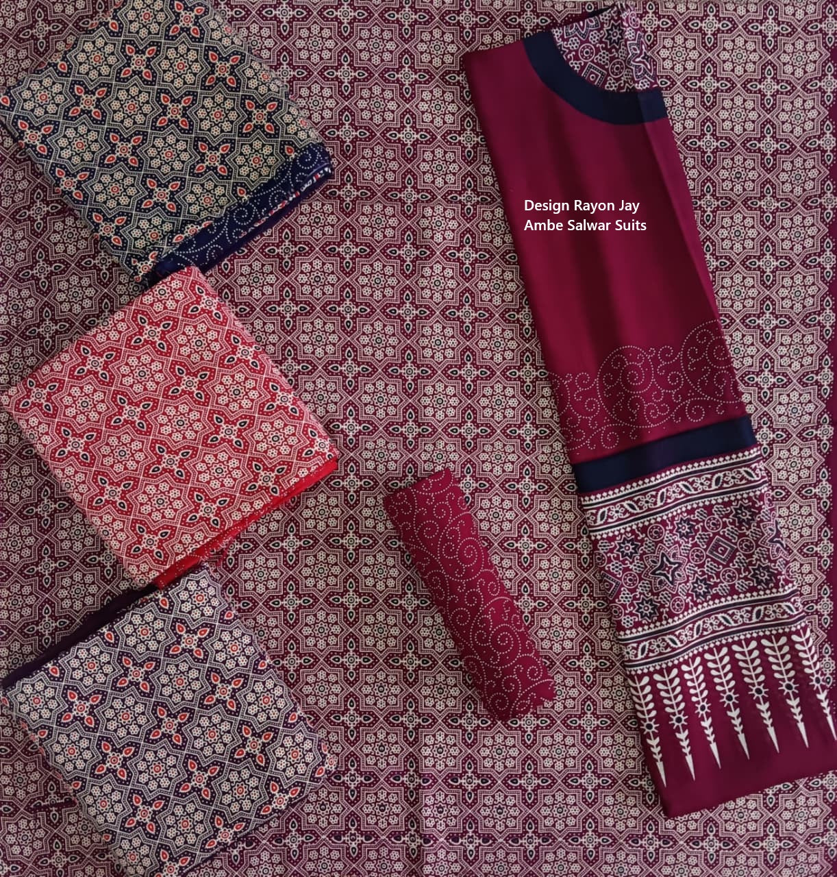 Design Rayon Jay Ambe Salwar Suits Exporter India