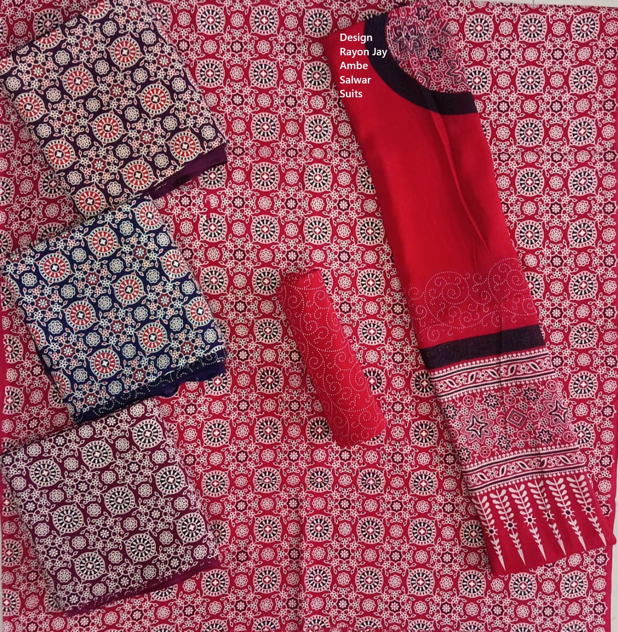 Design Rayon Jay Ambe Salwar Suits Exporter India