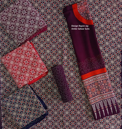 Design Rayon Jay Ambe Salwar Suits Exporter India