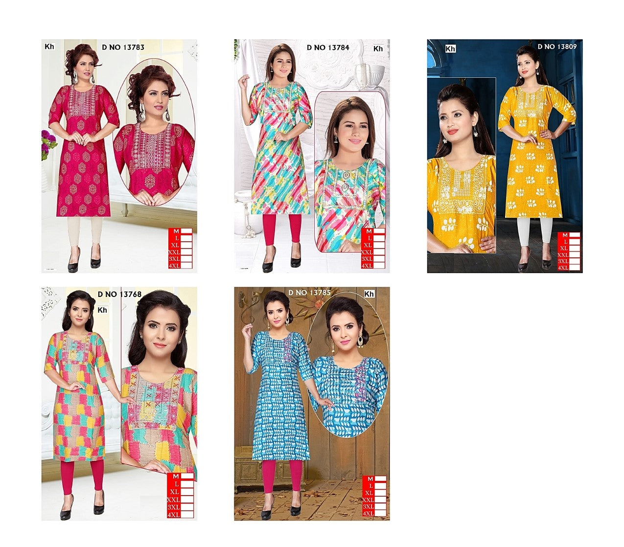 Design Reyon Kh Knee Length Kurtis Manufacturer India
