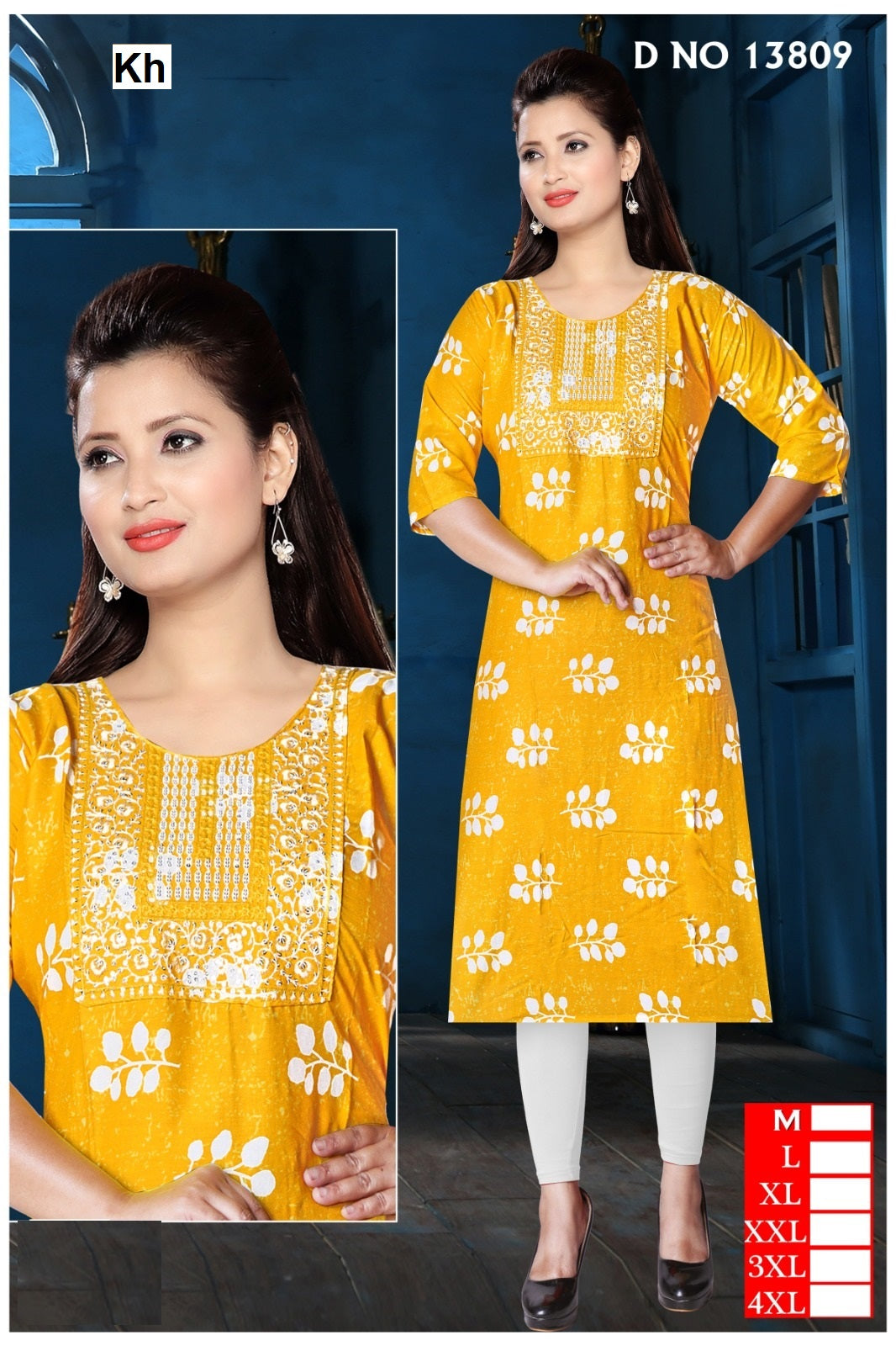 Design Reyon Kh Knee Length Kurtis Manufacturer India