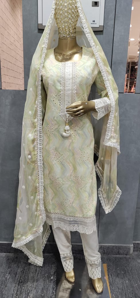 Design Shifli Amba Pure Cotton Readymade Pant Style Suits Wholesaler Ahmedabad