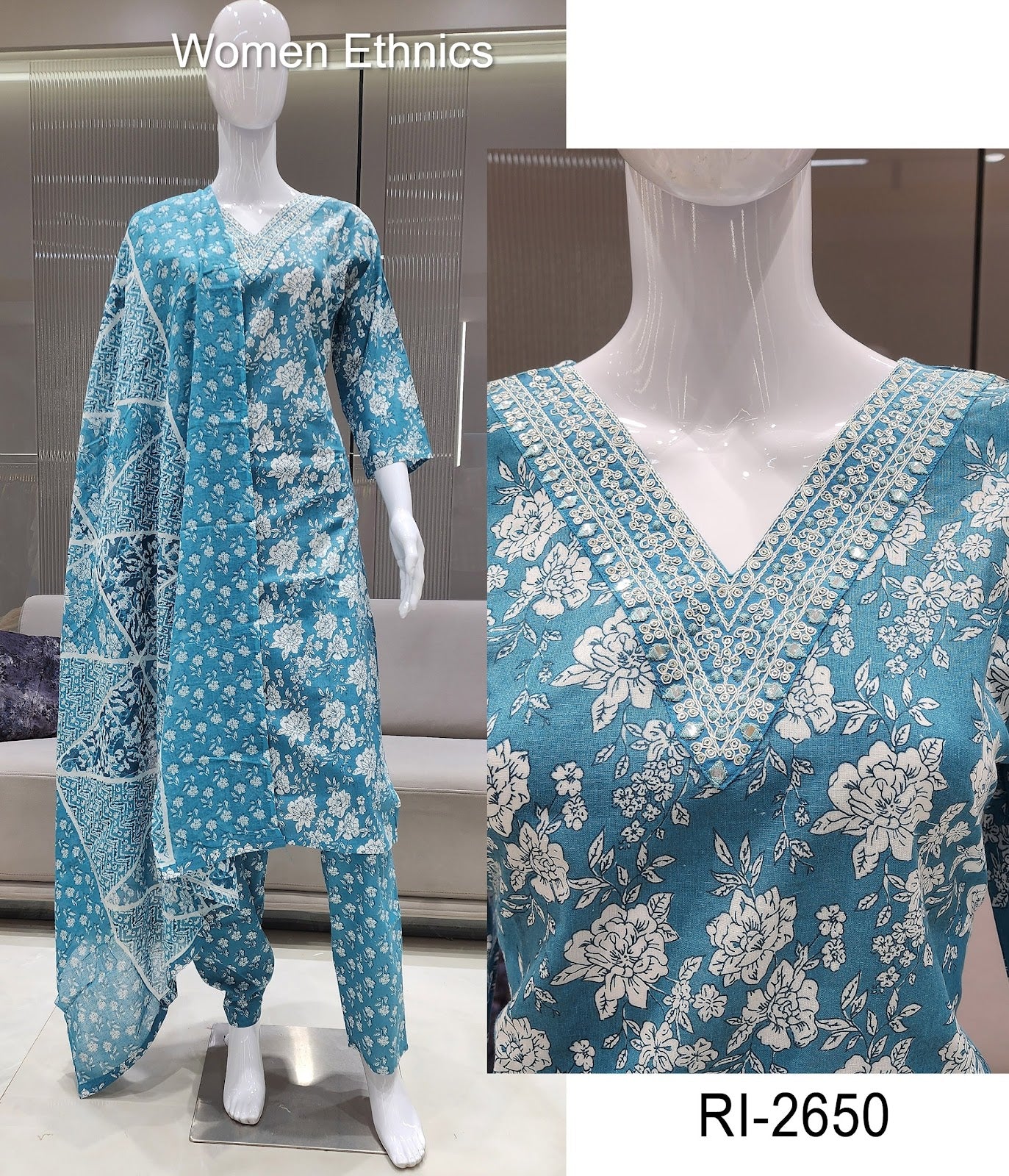 डिज़ाइन बुधवार महिला एथनिक्स रेडीमेड कॉटन पैंट सूट आपूर्तिकर्ता