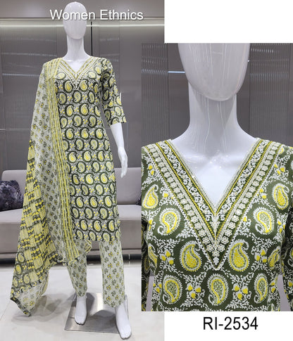 डिज़ाइन बुधवार महिला एथनिक्स रेडीमेड कॉटन पैंट सूट आपूर्तिकर्ता