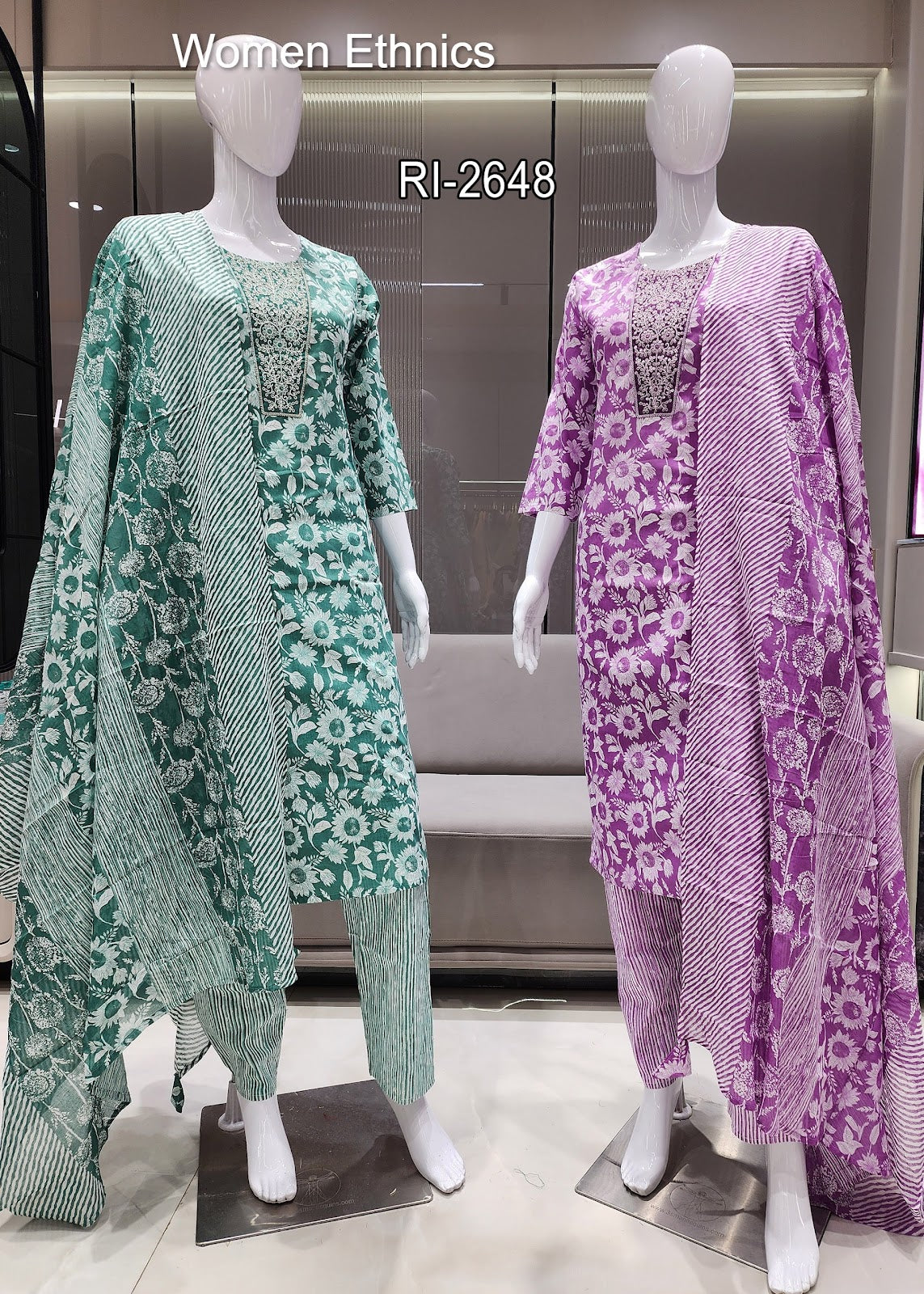 डिज़ाइन बुधवार महिला एथनिक्स रेडीमेड कॉटन पैंट सूट आपूर्तिकर्ता