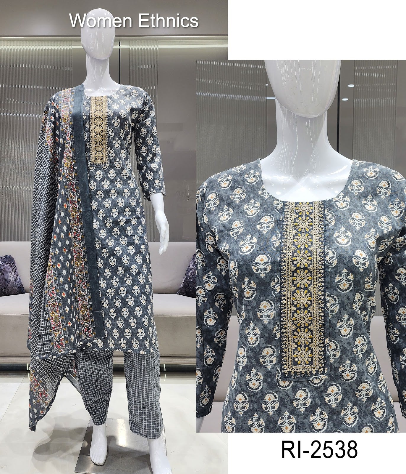 डिज़ाइन बुधवार महिला एथनिक्स रेडीमेड कॉटन पैंट सूट आपूर्तिकर्ता