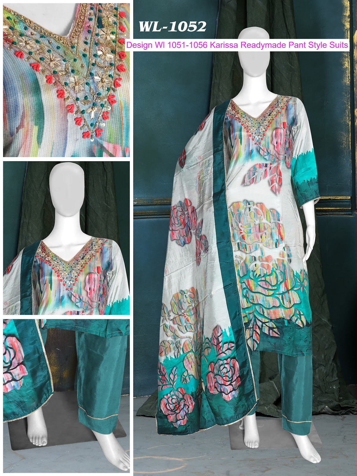 Design Wl 1051-1056 Karissa Muslin Readymade Pant Style Suits Supplier