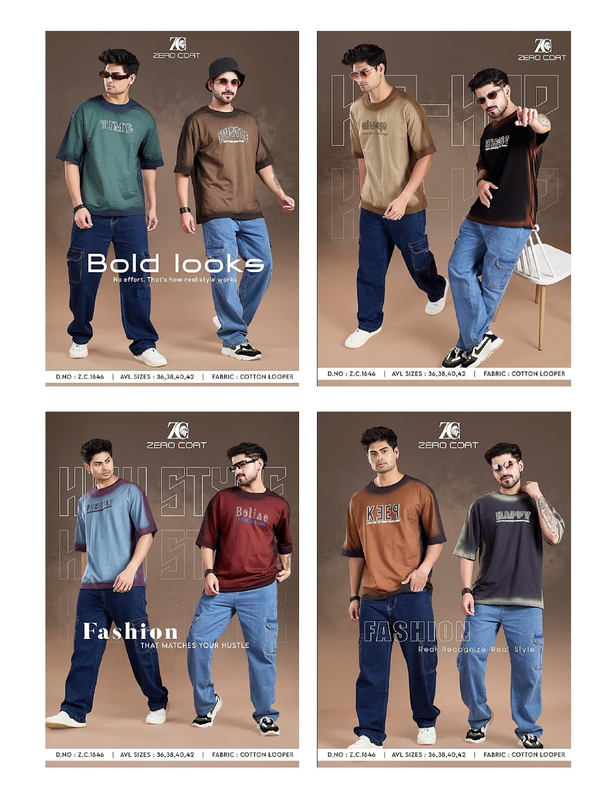 Design Zc 1646 Zero Coat Cotton Looper Mens Tshirts Manufacturer Gujarat