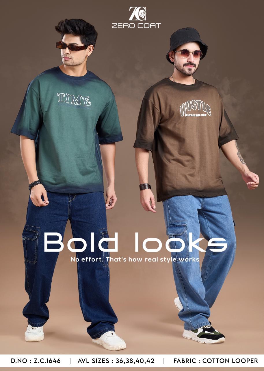 Design Zc 1646 Zero Coat Cotton Looper Mens Tshirts Manufacturer Gujarat