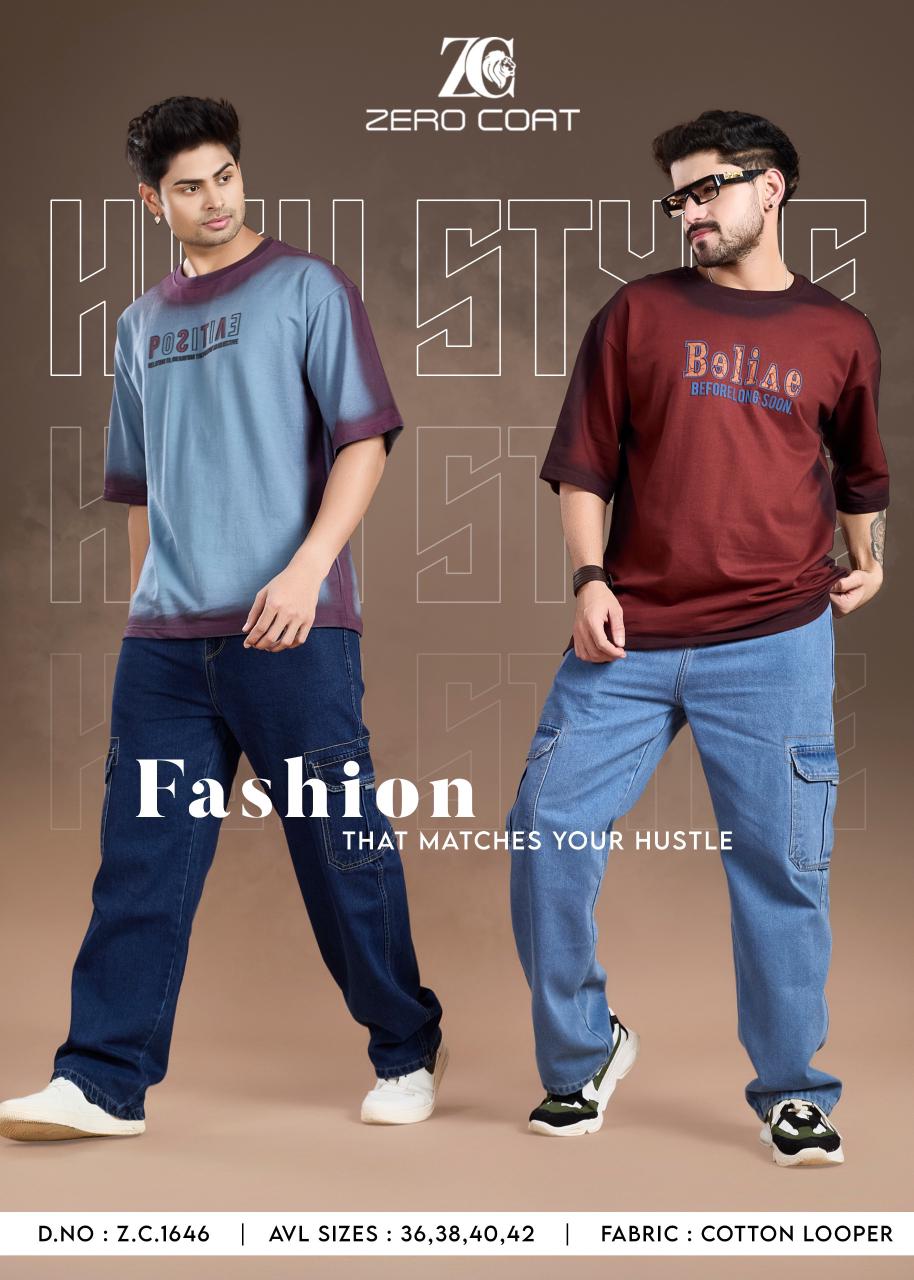 Design Zc 1646 Zero Coat Cotton Looper Mens Tshirts Manufacturer Gujarat