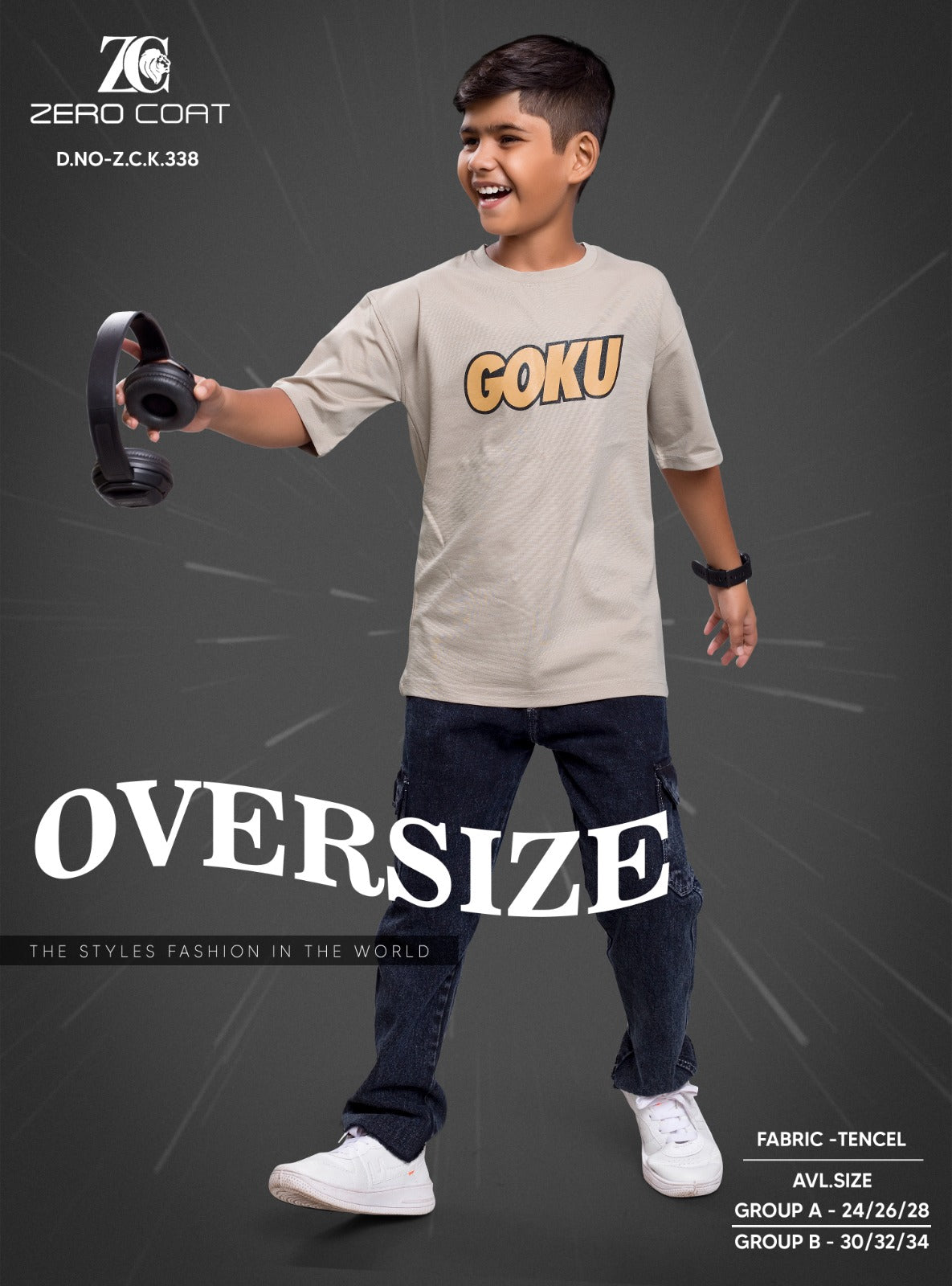Design Zck 338 Zero Coat Tencil Boys Tshirt Wholesaler