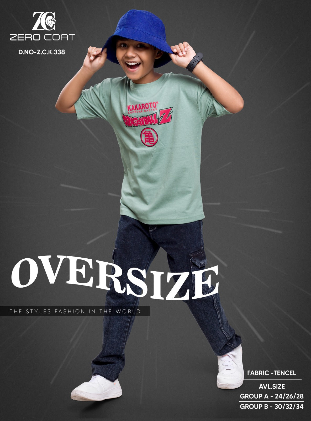 Design Zck 338 Zero Coat Tencil Boys Tshirt Wholesaler