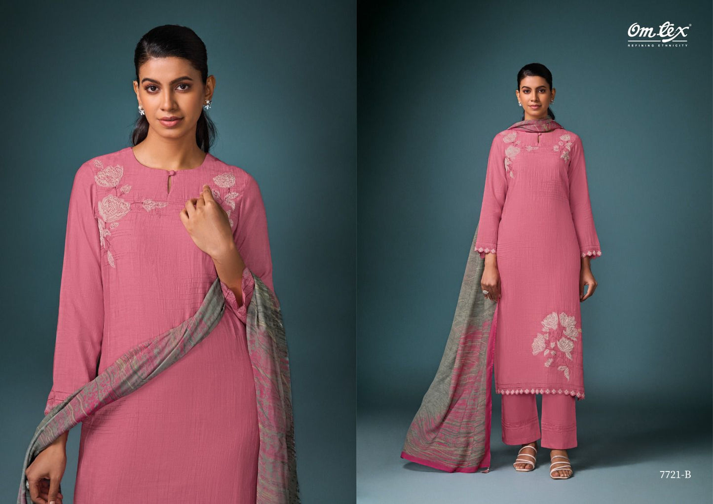 Designer Luxe Omtex Silk Pant Style Suits Exporter India