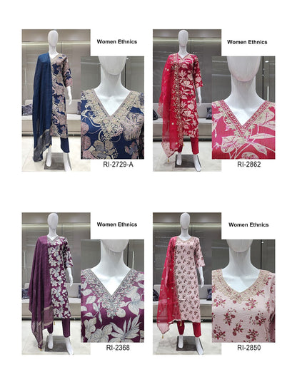 Designer Neck 0907 Women Ethnics Vertican Readymade Pant Style Suits Supplier India