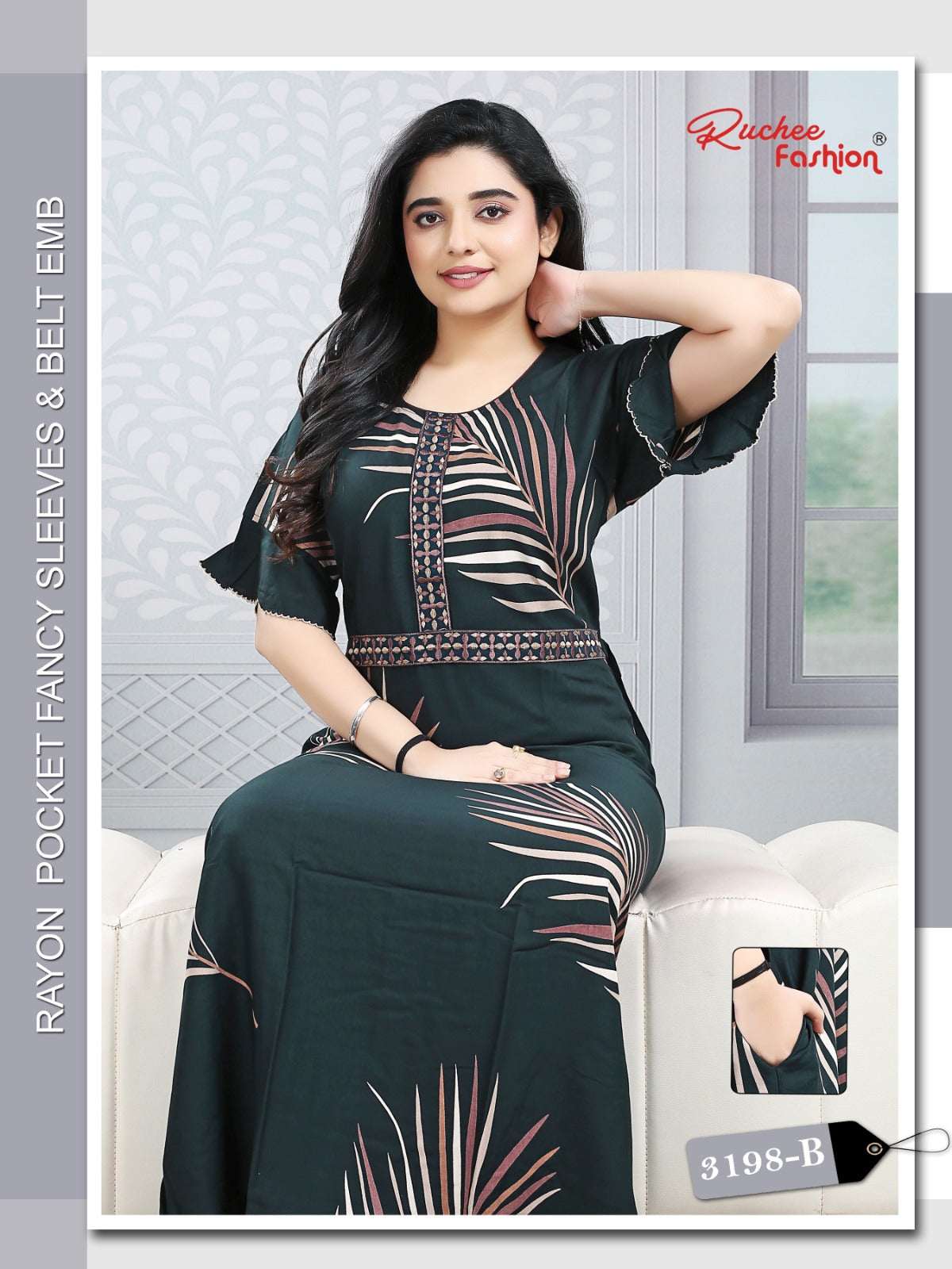 Designer Sleeves 2502 Ruchee Fashion Rayon Night Gowns Manufacturer