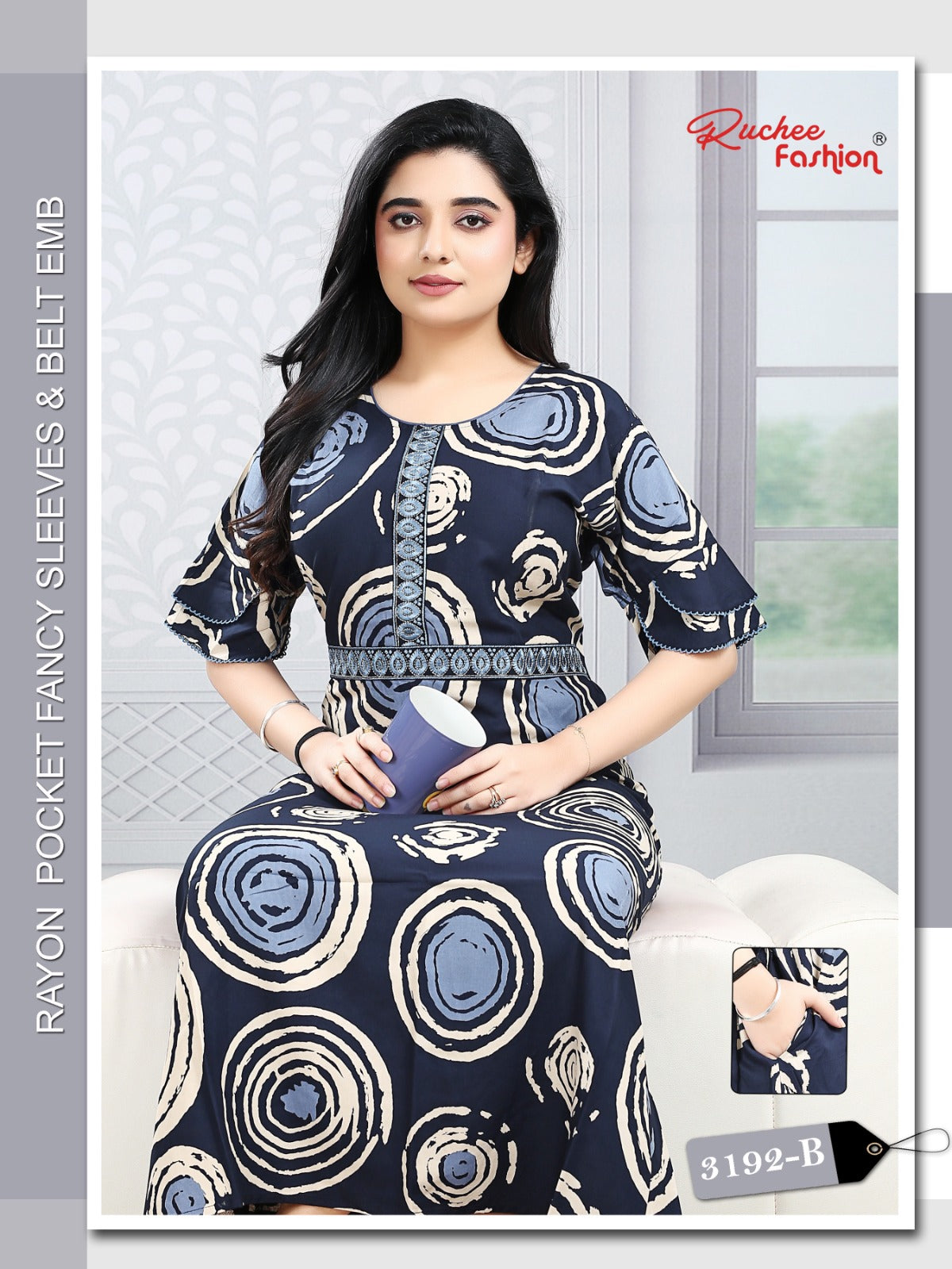 Designer Sleeves 2502 Ruchee Fashion Rayon Night Gowns Manufacturer