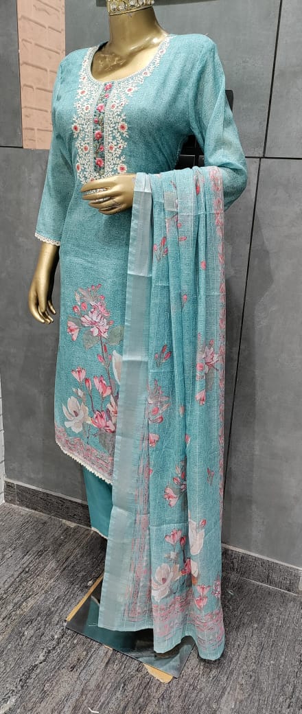 Designs1 Amba Linen Readymade Pant Style Suits Wholesale Price